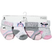 Wholesale - 8pk INFANT GIRLS PINK TURNCUFF TERRY SOCKS ASST SIZE C/P 60, UPC: 194382060681